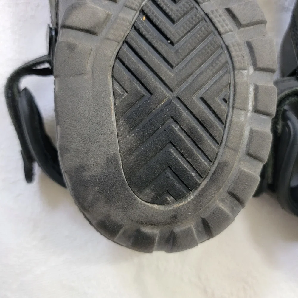 Crocs Yukon Sport Mens Black Leather Clog Adjustable Strap Sandals Size 12